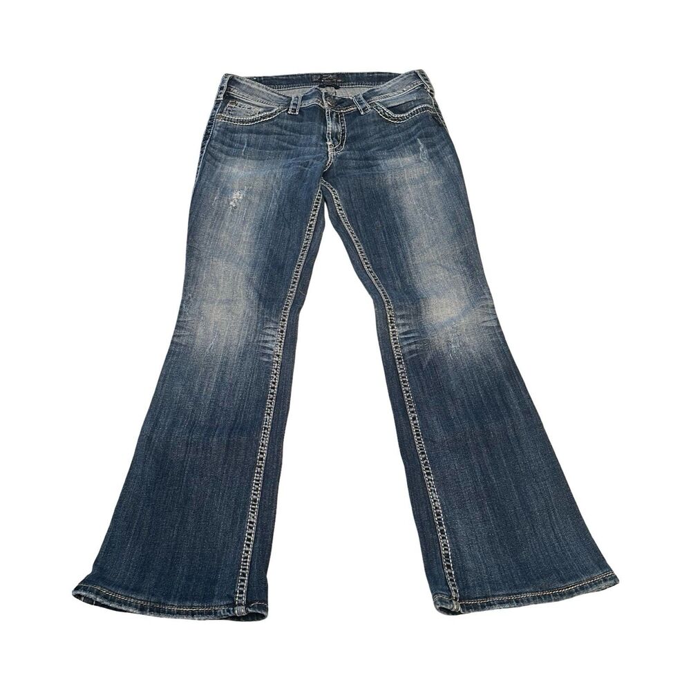 Silver Jeans Co Suki Surplus W30 L34 Dark Wash Bootcut Denim Jeans L9906SDA257‎